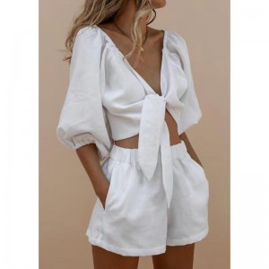 Kvinder snøres top&shorts sæt