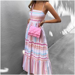 Kvinder Striped Print Boho kjole